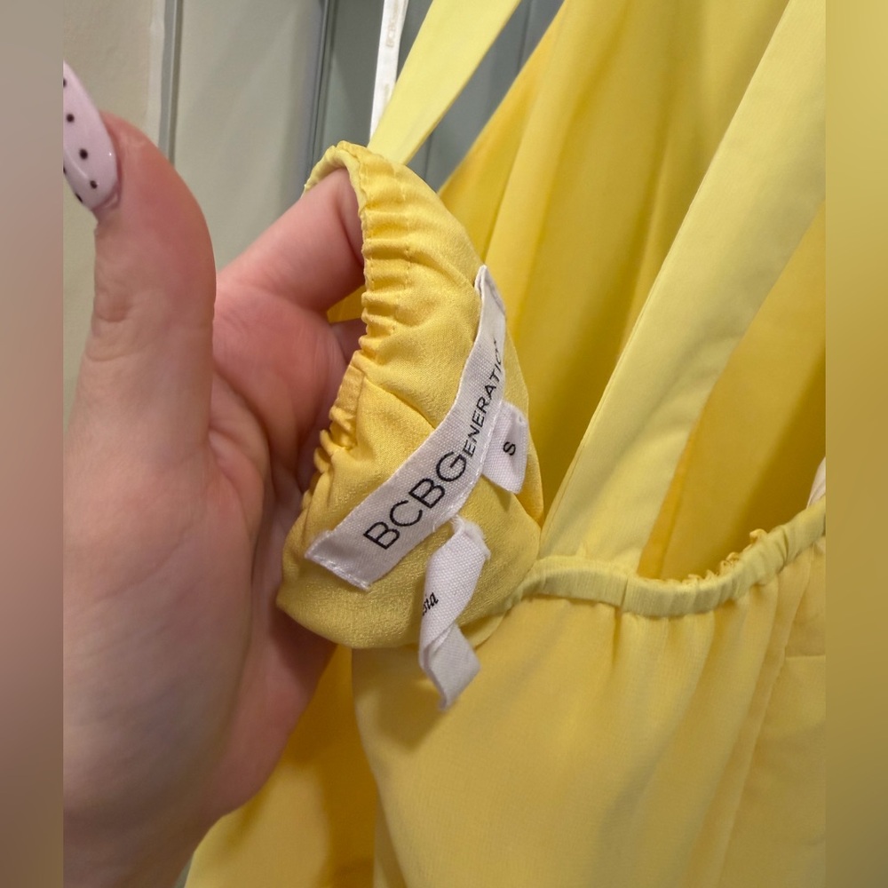 BCBGeneration Lemon Halter Mini Romper - Picture 4 of 4
